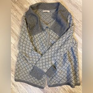 LOFT Charcoal and Light Gray Knit Cardigan